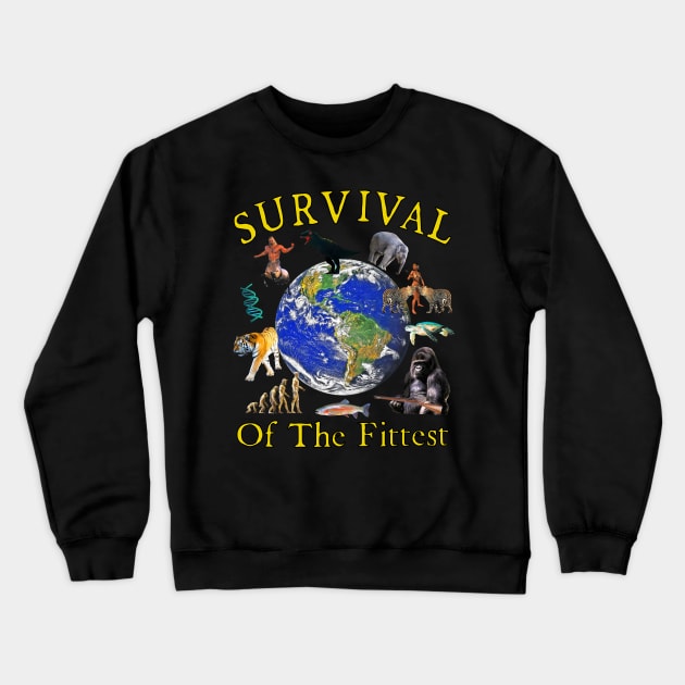 Survival Of The Fittest Crewneck Sweatshirt by blueversion